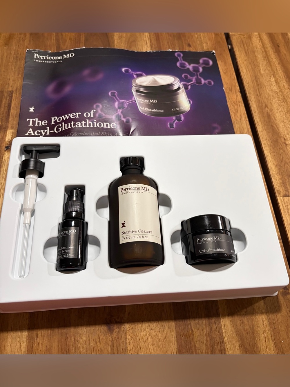 Perricone MD Nutritive Cleanser, Acyl-Glutathione and Eye Lid Serum, with pump